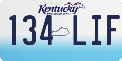 KY license plate 134LIF
