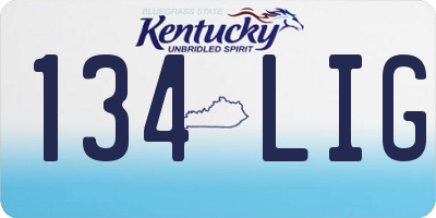 KY license plate 134LIG