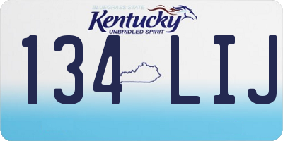 KY license plate 134LIJ