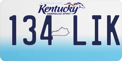 KY license plate 134LIK