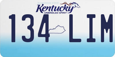 KY license plate 134LIM