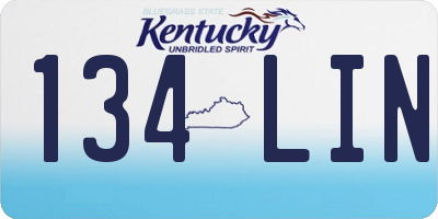 KY license plate 134LIN