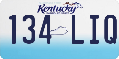 KY license plate 134LIQ