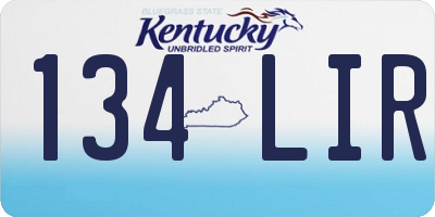 KY license plate 134LIR