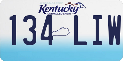 KY license plate 134LIW