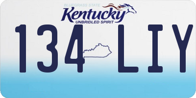 KY license plate 134LIY