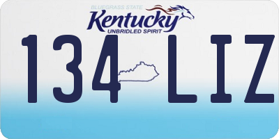 KY license plate 134LIZ