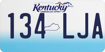 KY license plate 134LJA