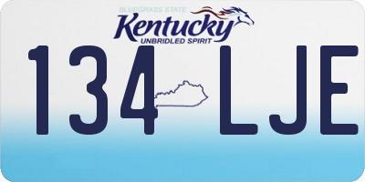 KY license plate 134LJE