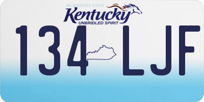 KY license plate 134LJF