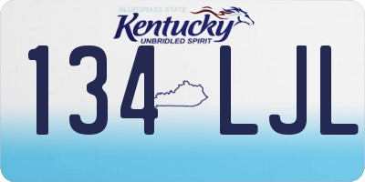 KY license plate 134LJL