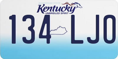 KY license plate 134LJO