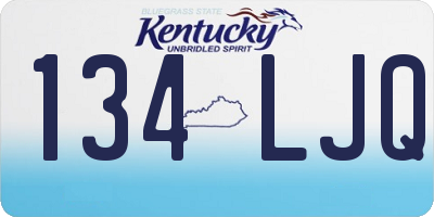 KY license plate 134LJQ