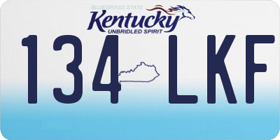 KY license plate 134LKF
