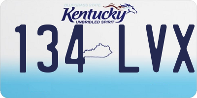 KY license plate 134LVX