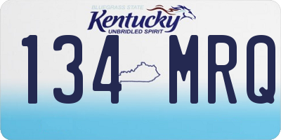 KY license plate 134MRQ