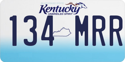 KY license plate 134MRR