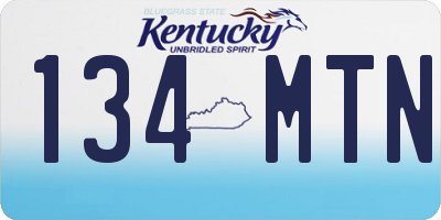 KY license plate 134MTN