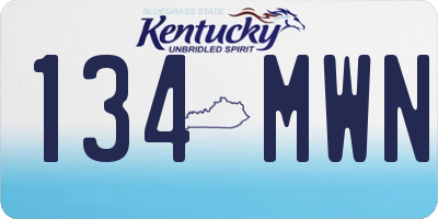 KY license plate 134MWN