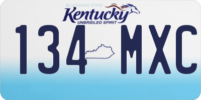 KY license plate 134MXC
