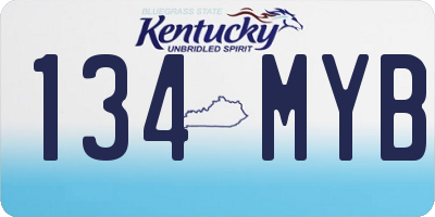 KY license plate 134MYB