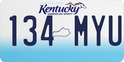 KY license plate 134MYU
