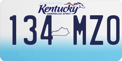 KY license plate 134MZO