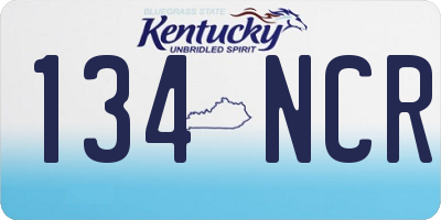 KY license plate 134NCR