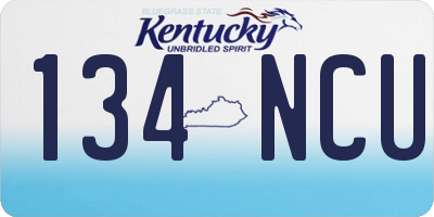 KY license plate 134NCU