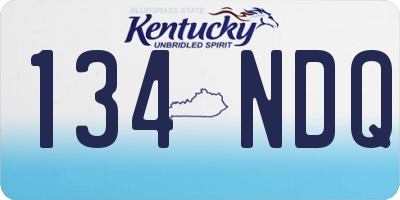 KY license plate 134NDQ