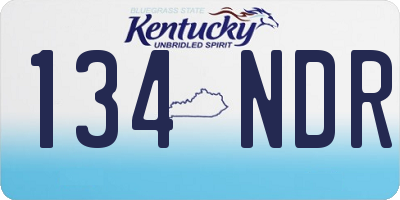 KY license plate 134NDR