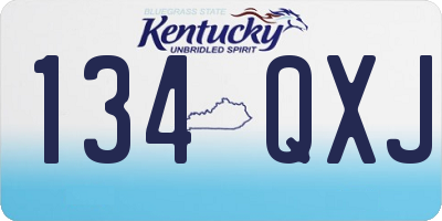 KY license plate 134QXJ