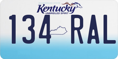 KY license plate 134RAL