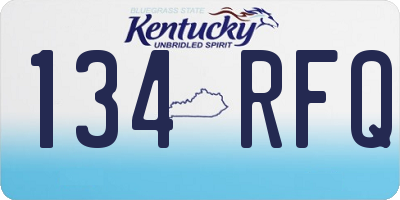 KY license plate 134RFQ