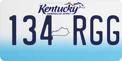 KY license plate 134RGG
