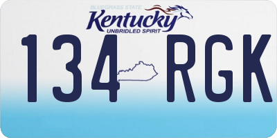 KY license plate 134RGK