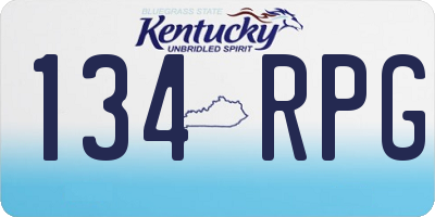 KY license plate 134RPG