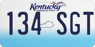 KY license plate 134SGT