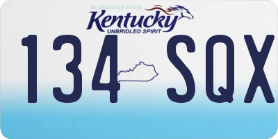 KY license plate 134SQX