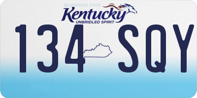 KY license plate 134SQY