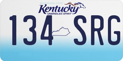 KY license plate 134SRG