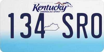 KY license plate 134SRO