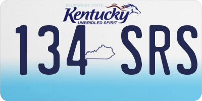 KY license plate 134SRS