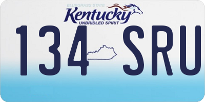 KY license plate 134SRU