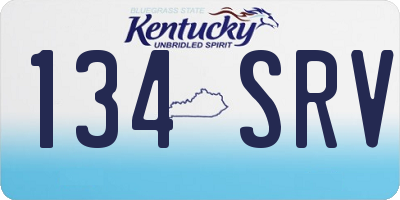 KY license plate 134SRV