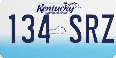 KY license plate 134SRZ