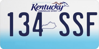 KY license plate 134SSF