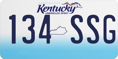 KY license plate 134SSG