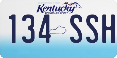 KY license plate 134SSH