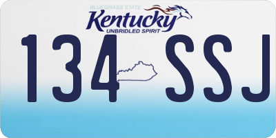KY license plate 134SSJ